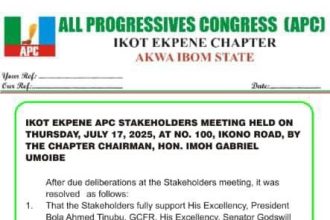 Resolution after the meeting by Ikot Ekpene Stakeholders of the APC