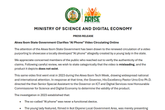 Akwa Ibom State Government Clarifies “AI Phone” Video Circulating Online The attention