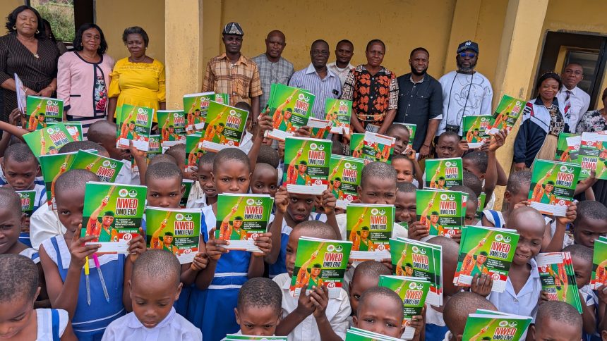 Dr Ita Udosen Extends Support for Governor Pastor Umo Eno’s Education Agenda with Donation of Customised Exercise Books to Two More Schools in Ibesikpo Asutan